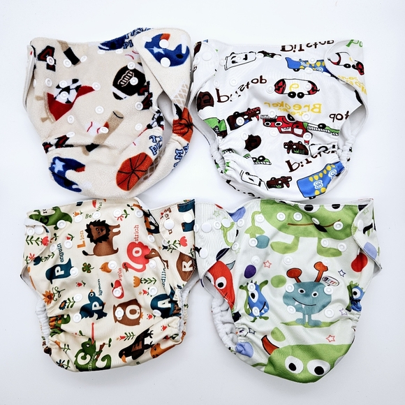 ALVA BABY | lot of 4 cloth diapers - Picture 1 of 5